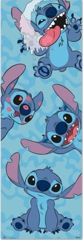 Disney - Stitch - Faces - Poster Plakat Druck - Grösse 53x158 cm + 2 St Posterleisten Alu 63 cm von empireposter