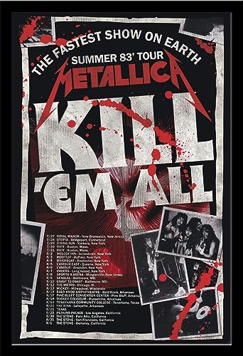 empireposter Metallica - Kill´em All 83 Tour - Heavy Metal, Hard Rock - Poster Druck 61x91,5 + Wechselrahmen, Shinsuke® Maxi MDF schwarz, Acryl-Scheibe von empireposter