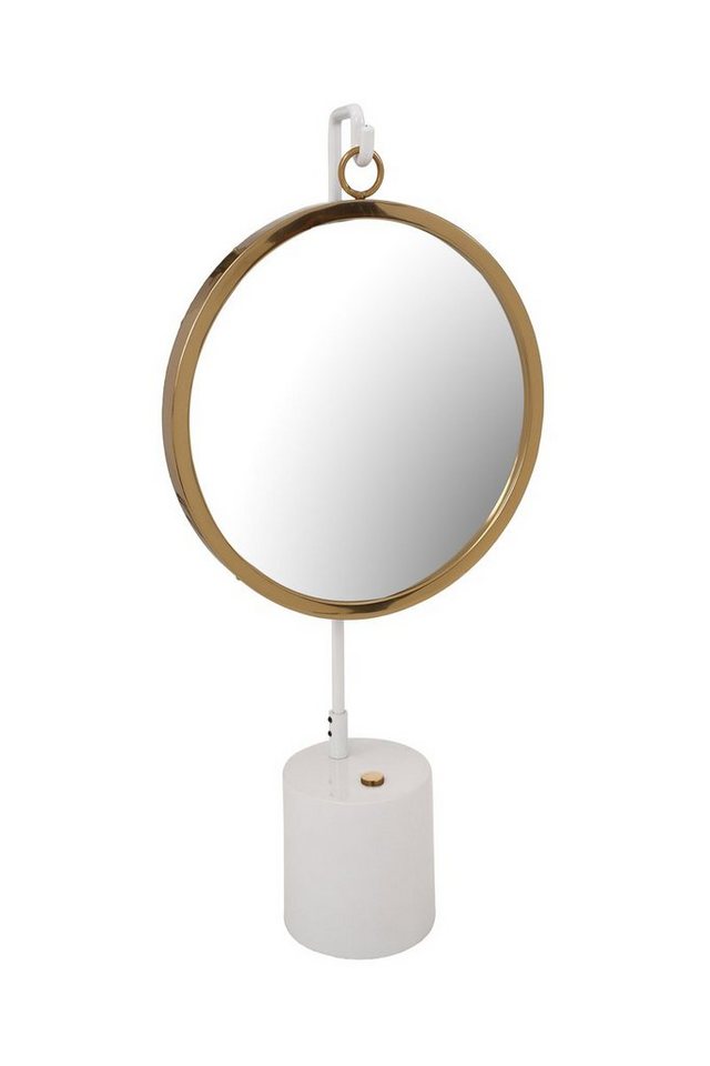 en.casa Kosmetikspiegel, Tischspiegel Weiß / Gold 13 x 30 x 65 cm von en.casa