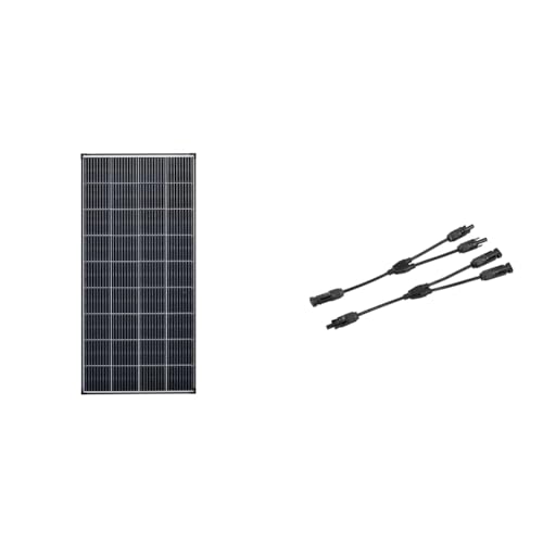 Enjoy Solar PERC Mono 180W 12V Solarpanel Solarmodul Photovoltaikmodul, Monokristalline Solarzelle& 1 paar Solarstecker Y Verteiler 2-Fach mit Kabelverlängerung für Parallelschaltung Solarmodul von enjoy solar