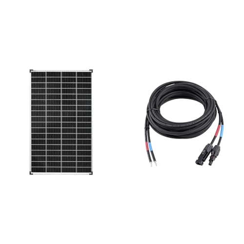 enjoy solar Monokristallines Solar panel deal für Wohnmobil, Gartenhäuse, Boot (Mono 140W)& 4mm² Profi-Verbindungskabel Solarmodul zu Solarladeregler Anschlusskabel 5m von enjoy solar