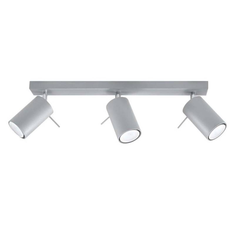 etc-shop LED Deckenspot, Leuchtmittel nicht inklusive, Deckenleuchte Deckenlampe Grau Stahl verstellbare Strahler Wohnzimmer von etc-shop