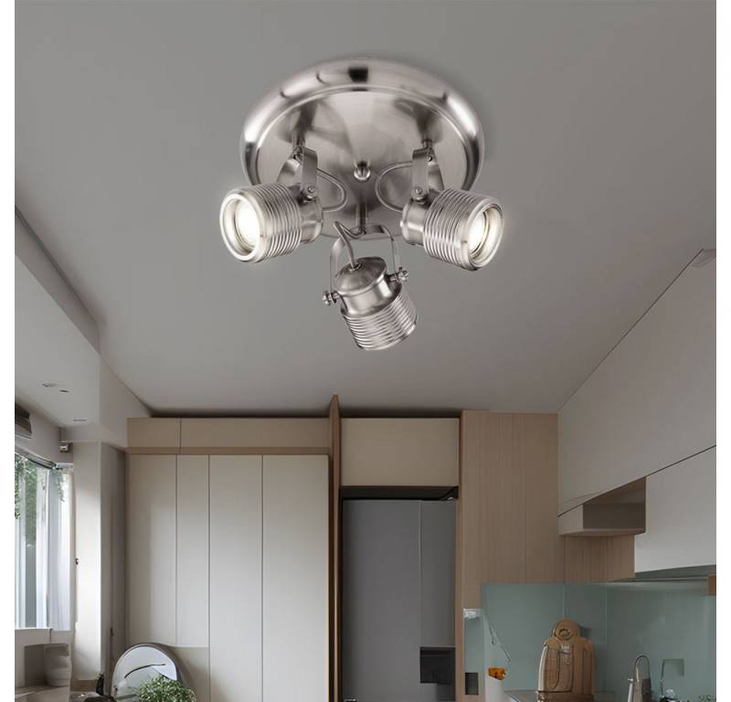 etc-shop LED Deckenspot, Leuchtmittel nicht inklusive, Deckenstrahler 3 Flammig Retro Lampe Wohnzimmer von etc-shop