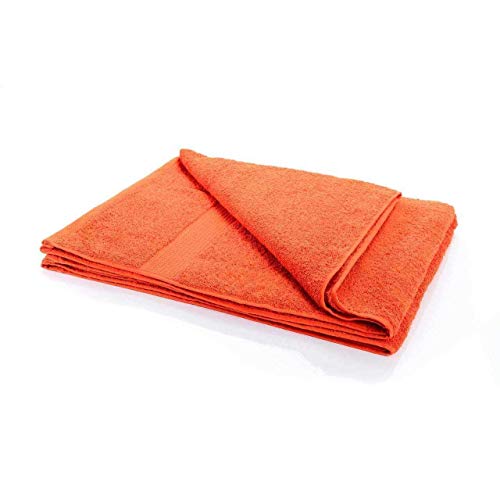 etérea Handtuch Serie Basic Strandtuch Duschtuch Saunatuch - 100% Baumwolle und Oeko Tex Standard 100 - weich und saugstark - Qualitäts Frottierware 500 g/m² Farbe: Orange, Größe: 80x200 cm von etérea Himmlische Qualität