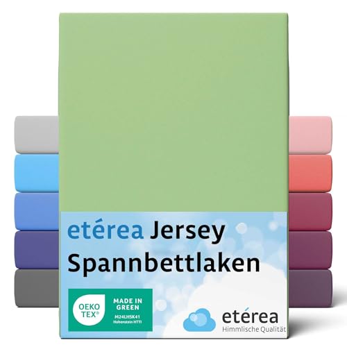 ETÉREA Jersey Spannbettlaken 80x160cm - 80x180-100% Baumwolle - Bettlaken Spannbetttuch 80x160cm - 80x180 - Kinder Bed Sheets Cover - Comfort Spannbettlaken Baumwolle - OEKOTEX - Minze von etérea Himmlische Qualität