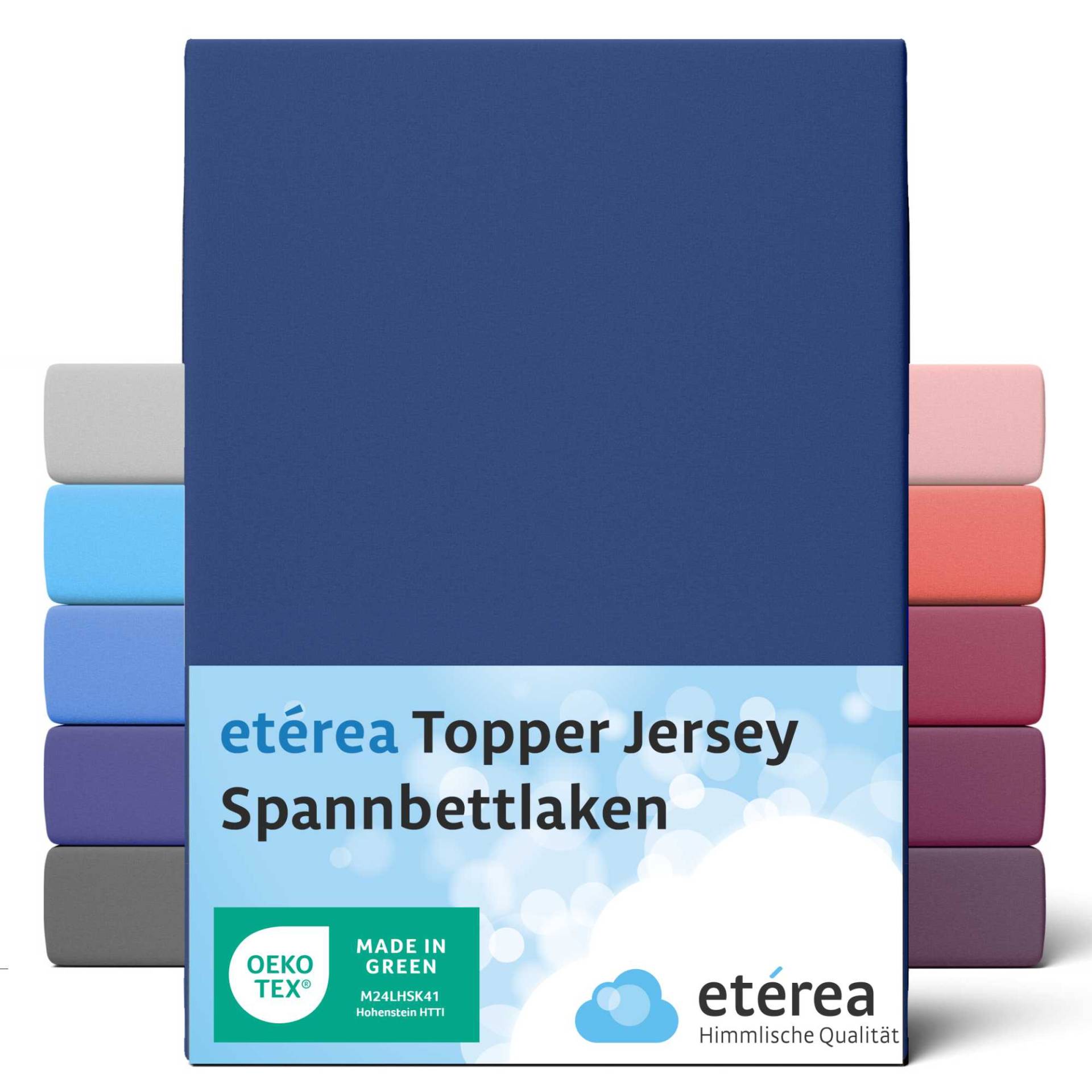 etérea Jersey Topper Spannbettlaken Spannbetttuch Marine 90x200 - 100x200 cm von etérea Himmlische Qualität