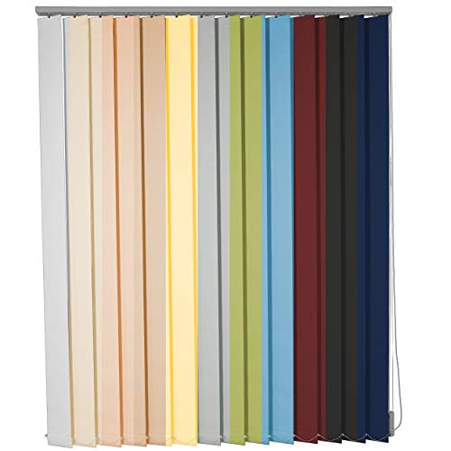 Lamellenvorhang Vertikaljalousie nach Maß 11 Farben Lamellen Blickdicht lichtdurchlässig Schiene Silber Tür Fenster Sonnenschutz Blendschutz (Breite 80,1-100 cm x Höhe 160,1-180 cm, Hellgrau) von etusimo