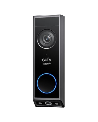eufy Security Video türklingel E340, Dual türklingel mit Kamera mit Paketerkennung, 2K Full HD Farb-Nachtsicht, Kabel- oder Akkubetrieben, kompatibel mit HomeBase S380, Gebührenfreie Nutzung von eufy Security