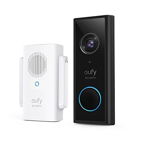 eufy Security Video Doorbell 2K HD Kabellose Sicherheitskamera mit Türklingel & Türglocke, Akkubetrieben, K.I. Personenerkennung mit AI,Mühelose Installation(Generalüberholt) von eufy Security