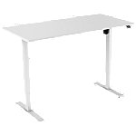 euroseats White Rechteckig Elektrisch Höhenverstellbar Sitz-Stehschreibtisch Silber Weiß 1.600 x 800 x 750 - 1.235 mm von euroseats