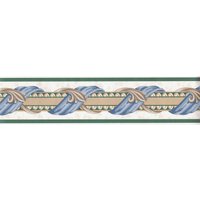 Blätter-Blatt-Tapeten-Bordüre, Vintage Blau Mit Strudel-Blatt-Tapeten-Bordüre, Traditionelle Swag Architekturtapeten-Bordüren von ewallpaperandborder