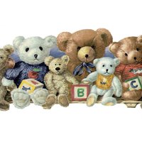 Plüsch Teddybären & Freunde Wallpaper Bordüre, Teddybär Borders, Laser Cut Mit Letter Box Bordüre von ewallpaperandborder