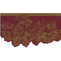 Überbackene Goldlinie Rose Zeichnung Rosen Toile Auf Burgund Hintergrund Tapeten-Bordüre, Vorgeklebte 15'x6.5" von ewallpaperandborder