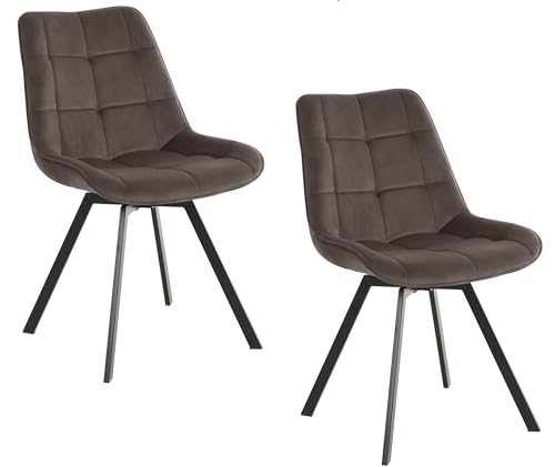 exitodesign Polsterstuhl LAPO Gepolsterter Stuhl Velvet Esszimmerstühle Esstisch Stühle Stuhl Küche Wohnzimmer 2er Set bistrotisch mit 2 stühlen 49 x 62 x 83 cm Braun von exitodesign