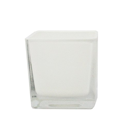 Exotenherz - Übertopf Glas-Würfel - 6x6x6cm weiß von exotenherz