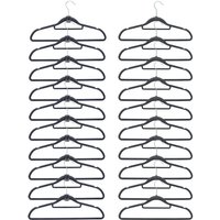 Eyepower - 20 Samt Kleiderbügel 10 Haken-Organizer Antirutsch Hemden-Bügel Anzugbügel Grau - grau von eyepower