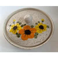 Vintage Midcentury Keramik Teller Gelb Und Orange Blumen 1970Er Jahre Mikasa Südlicher Sonne von familyjewelsatlanta