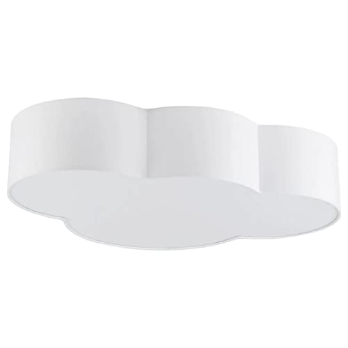 famlights Kinderzimmer Deckenleuchte Malte aus Stoff, Weiß in Wolken Form, 4-Flammig, E27 | Kinderzimmerleuchte Jungen Mädchen | Baby Deckenlampe | Deckenbeleuchtung Himmel Design | Kinderzimmerlampe von famlights