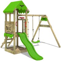 Spielturm Klettergerüst FriendlyFrenzy mit Schaukel & Rutsche, Kletterturm mit Sandkasten, Leiter & Spiel-Zubehör - apfelgrün - Fatmoose von fatmoose