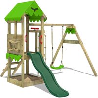 Spielturm Klettergerüst FriendlyFrenzy mit Schaukel & Rutsche, Kletterturm mit Sandkasten, Leiter & Spiel-Zubehör - grün - Fatmoose von fatmoose