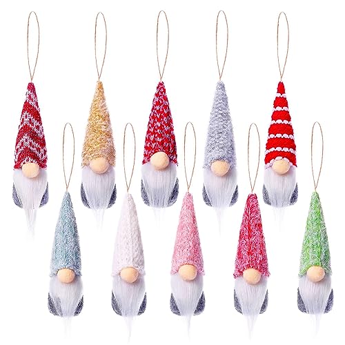 10 Stück Kleiner Plüsch Wichtel Gnom Weihnachten deko christmasdecorations, Handgemachte süße Mini Christbaumschmuck Weihnachtsbaumzwerge zum Aufhänge für Dekorationszwecke von fengman123