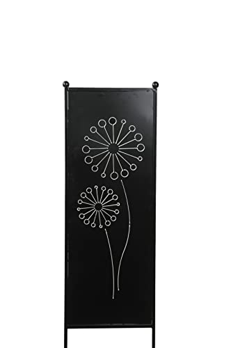 finehomegarden Metall Stele schwarz matt Sichtschutz Pusteblume H116cmxB32cm Windschutz Deko von finehomegarden