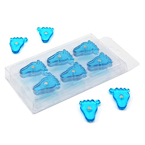 Blaue Babyfüße Geformtem Magnet Für Kühlschrank, Whiteboard, Hinweis Oder Babyparty - 22mm Durchmesser x 4mm Hoch - Pack von 12 von first4magnets