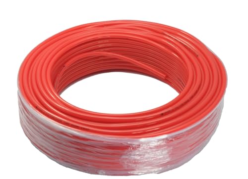 Fittingstore - 50 Meter - Polyethylen-Schlauch, verschiedene Größen, Druckluft, Wasser, Pneumatikschlauch (6 x 4 mm, Rot) von fittingstore