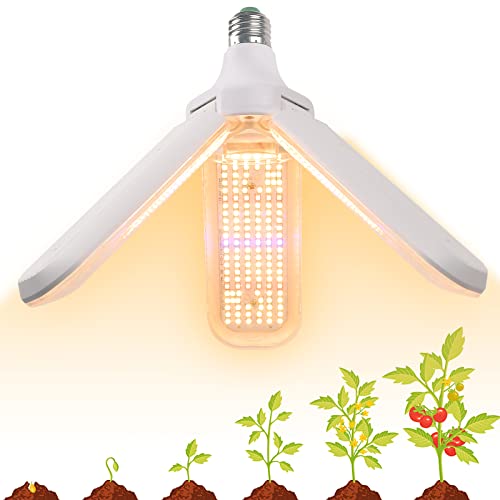 150W LED Pflanzenlampe,E27 414 LEDs Vollspektrum Pflanzenlicht, Achstumslampe ähnlich dem Sonnenlichts für Zimmerpflanzen,Gewächshaus,Hydroponische Pflanzen und Gemüse,Sämling Gemüse, Blumen von flowlamp