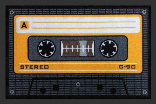 Fussmatte Tape Orange Kassette Fußmatte Cassette Schmutzmatte Türabstreifer Türmatte Fußabstreifer Schmutzfangmatte von for-collectors-only