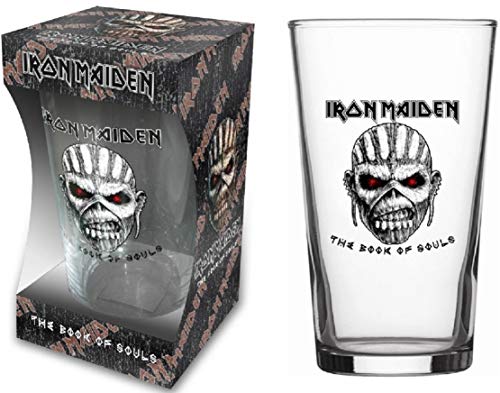 Iron Maiden Glas The Book Of Souls Bierglas Longdrink Glas XL Trinkglas Pint Glass von for-collectors-only