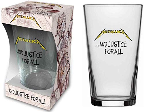 Metallica Glas And Justice For All Bierglas Longdrink Glas XL Trinkglas Pint Glass von for-collectors-only