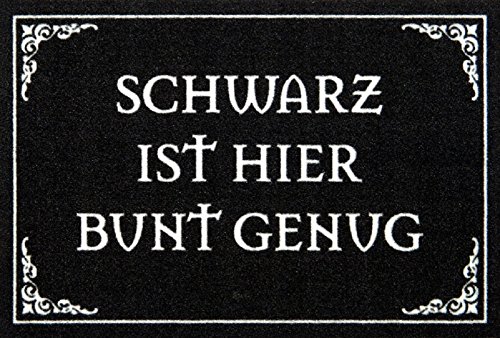 for-collectors-only Fussmatte Schwarz ist Hier bunt genug ! Türmatte Schmutzmatte Fußmatte Fußabstreifer Doormat von for-collectors-only