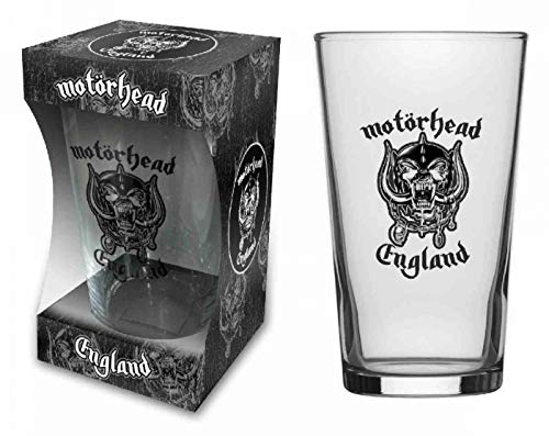 for-collectors-only Motörhead Glas Warpig Logo England Bierglas Longdrink Glas XL Trinkglas Frosted Look Pint Glass von for-collectors-only