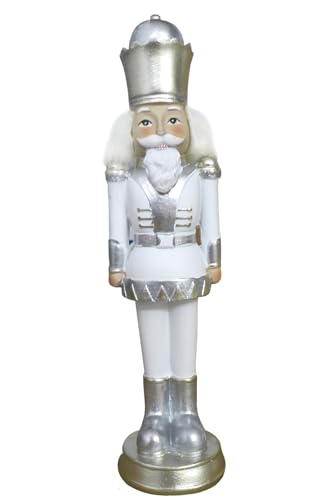 formano Nussknacker Dekofigur weiß | Weihnachtsfigur Figur Weihnachtsdeko | 21,5x6 cm von formano