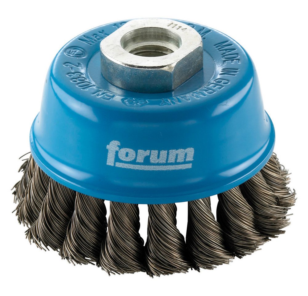 forum® Schleifaufsatz Topfbürste Stahldraht M14 65 x 0,35 mm gezopft von forum®