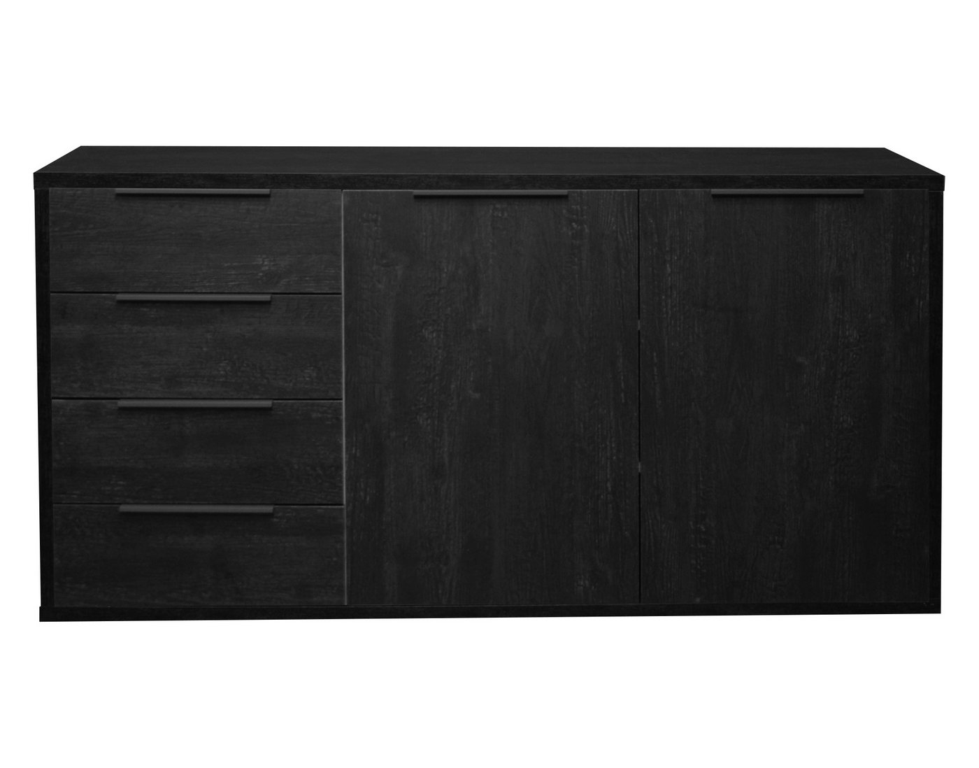 freiraum Sideboard Clyde, in flamed wood black - 180x90x45cm (BxHxT) von freiraum