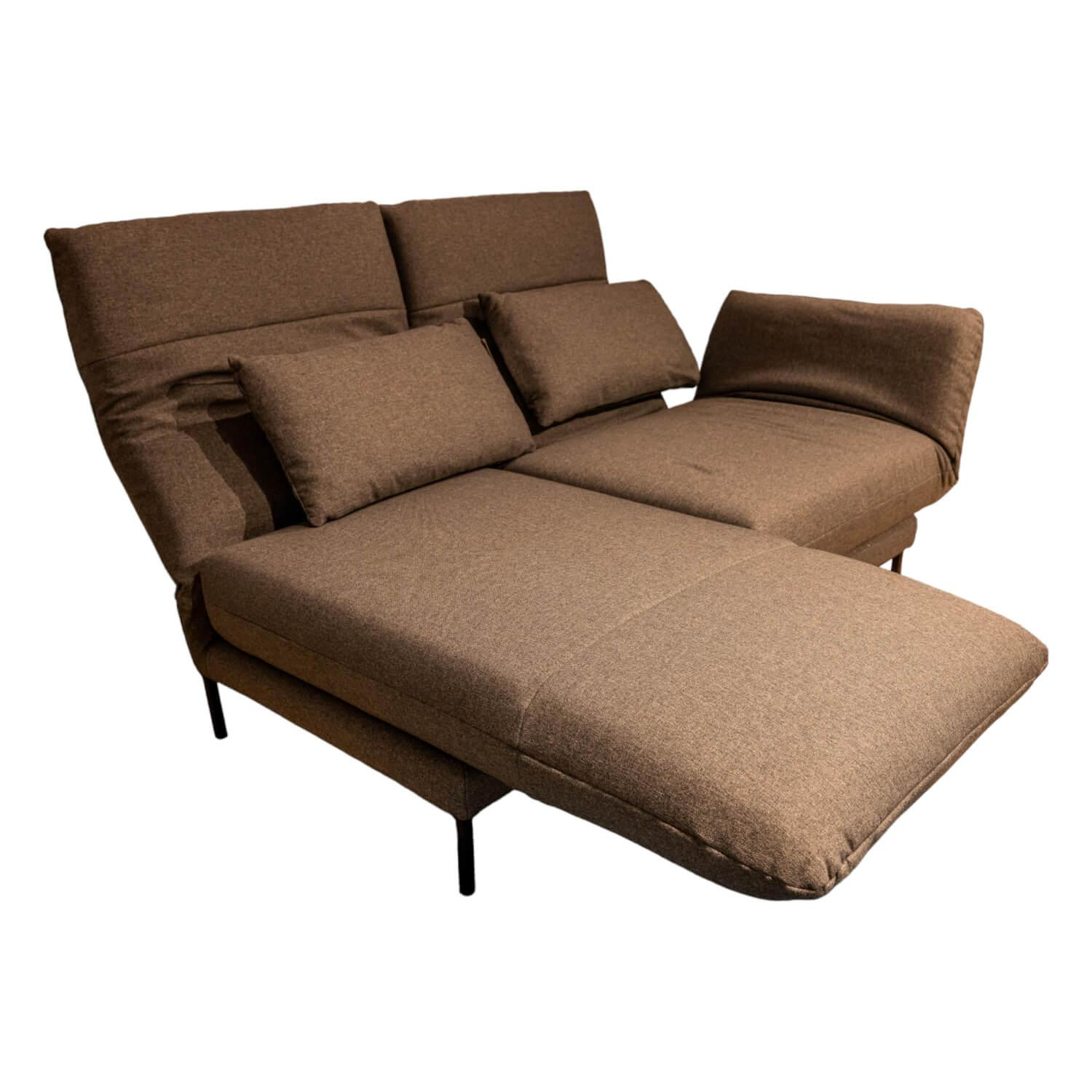 Sofabank Liege 140 Stoff 3041 Zeltgrau Winkelfuß Schwarz Mit Klappbaren Armteile... von freistil Rolf Benz