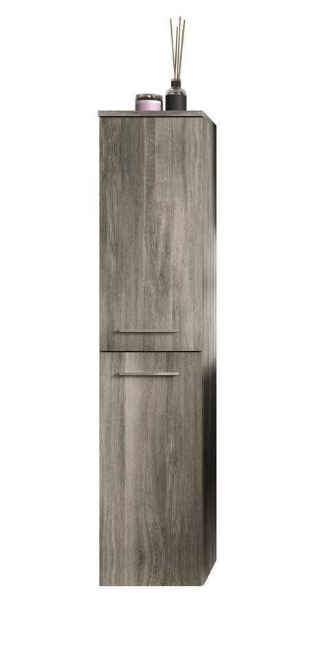 furnling Hängeschrank Nairobi 30 x 136 x 31 cm in grau mit 2 Scharniertüren, Schrank von furnling