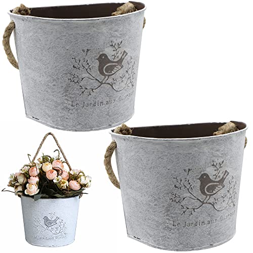 fuxunamz Blumenkorb Pflanzgefäße Hängetöpfe Blumentopf Wandvase Halbrunde Hängende Blumenkübel Innen und Außen Wand Hänge Dekoration für Innenhof Gartendekoration Sukkulenten Kräuterwand, 2 Stück von fuxunamz