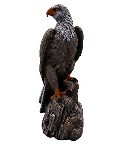 gartendekoparadies.de Mächtiger Adler, Steinfigur, H. 50 cm, 14 kg, frostsicher aus Steinguss für Außenbereich (Mehrfarbig) von gartendekoparadies.de