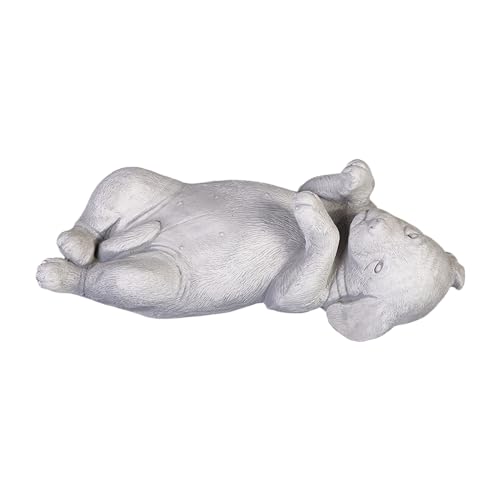 gartendekoparadies.de Labrador Hund Welpe, Steinfigur, H. 14 cm, 10 kg, Grau, frostsicher aus Steinguss für Außenbereich von gartendekoparadies.de