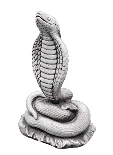 gartendekoparadies.de Skulptur mit Kobra, Steinfigur, H. 25 cm, 2 kg, Grau, frostsicher aus Steinguss für Außenbereich von gartendekoparadies.de