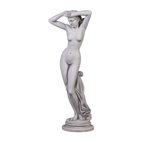 gartendekoparadies.de Statue der erotischen Venus, Steinfigur, H. 79 cm, 16 kg, Grau, frostsicher aus Steinguss für Außenbereich von gartendekoparadies.de