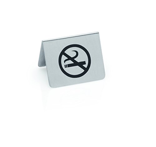 6 Stück Nichtraucherschild aus Chromnickelstahl, Abm.: 5,5 x 5 x 3,5 cm von getgastro