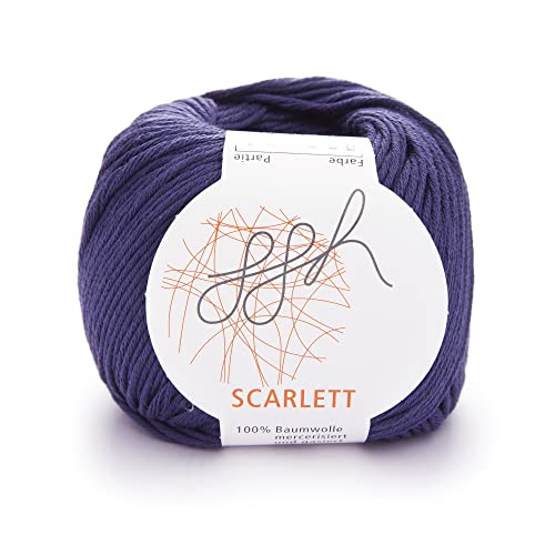 ggh Scarlett - 100% Baumwolle mit leichtem Seidenglanz - Wolle geeignet zum Stricken und Häkeln - Farbe 033 - Dunkles Graulila von ggh