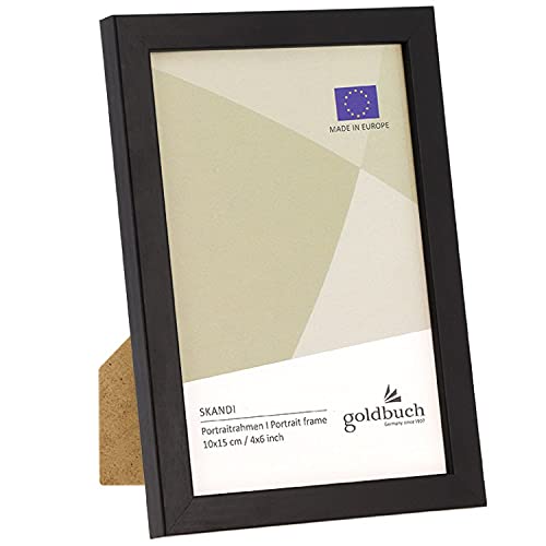 goldbuch 90 0899 Bilderrahmen Skandi 20x30 cm, Einzelrahmen aus Echt Holz, Portraitrahmen zum Stellen, Holzrahmen mit Wandhalterung, Foto Rahmen, Frame schwarz von goldbuch