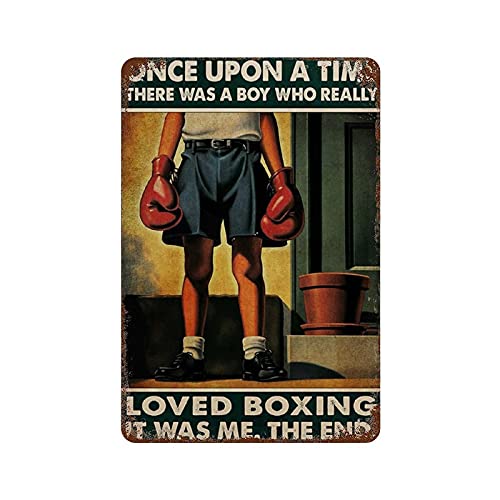 graman Blechschild mit Aufschrift „A Boy Who Really Loved Boxing“, Geschenk für Boxer, Herren, Wandschild für Bars, Restaurants, Cafés, Pubs, 30,5 x 20,3 cm von graman