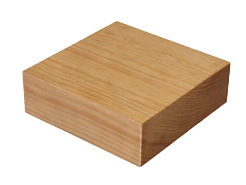 Hohe Holzsocken, Dicke 6,5 cm, Massivholz, gerade Kanten, Eiche hell matt, verschiedene Maße… (20 x 20 x 6,5) von GRECA