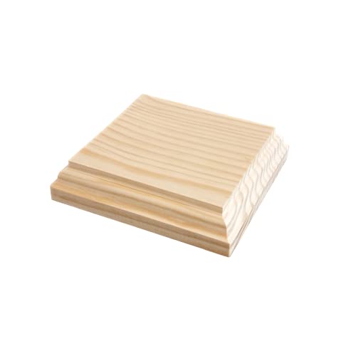 Holzsockel. Holz quadratische Form in Kiefer massiv in ecru, kann Malen. Basteln und Dekoration 11 * 11 cms von greca